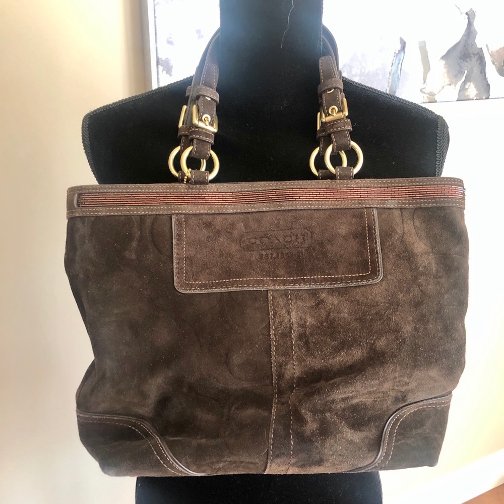 *host pick* Authentic Coach suede bag w care kit